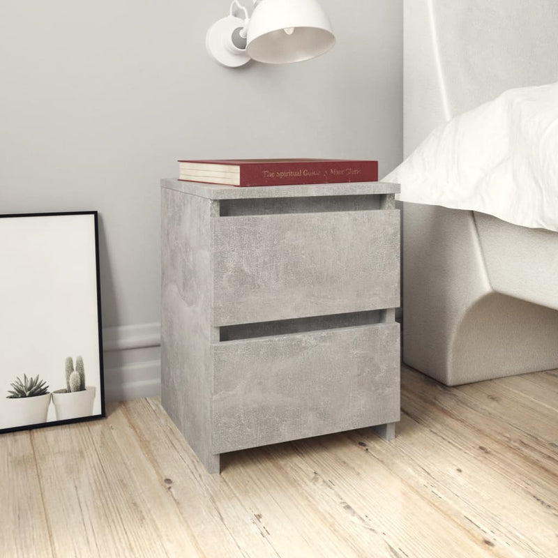 Nachtkastjes 2 st 30x30x40 cm bewerkt hout betongrijs MeubelReus