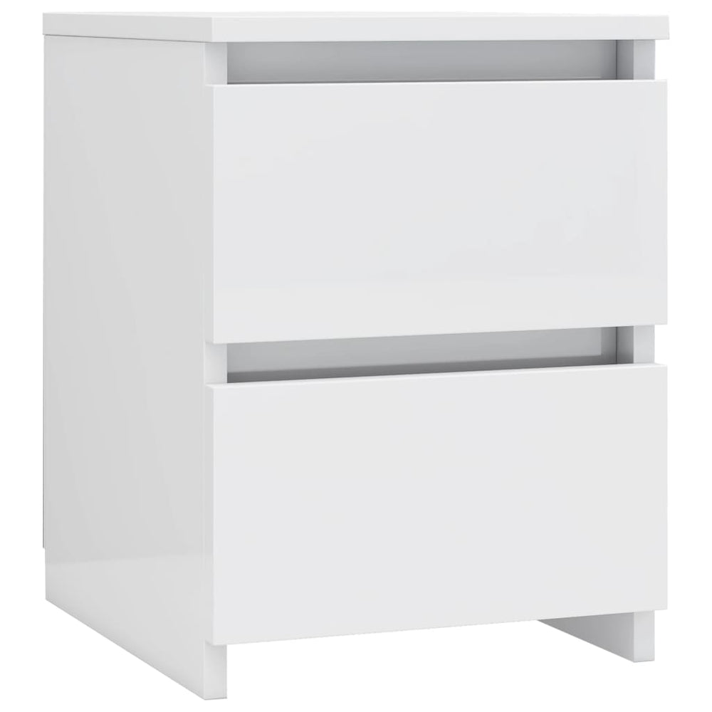 Nachtkastjes 2 st 30x30x40 cm bewerkt hout hoogglans wit MeubelReus