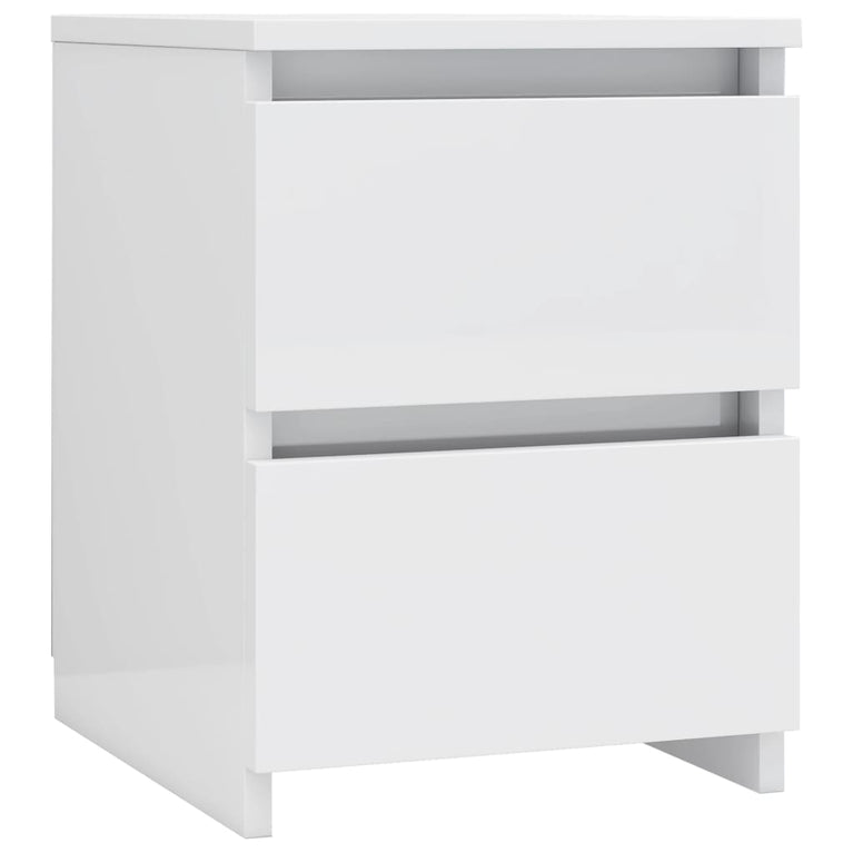 Nachtkastjes 2 st 30x30x40 cm bewerkt hout hoogglans wit MeubelReus