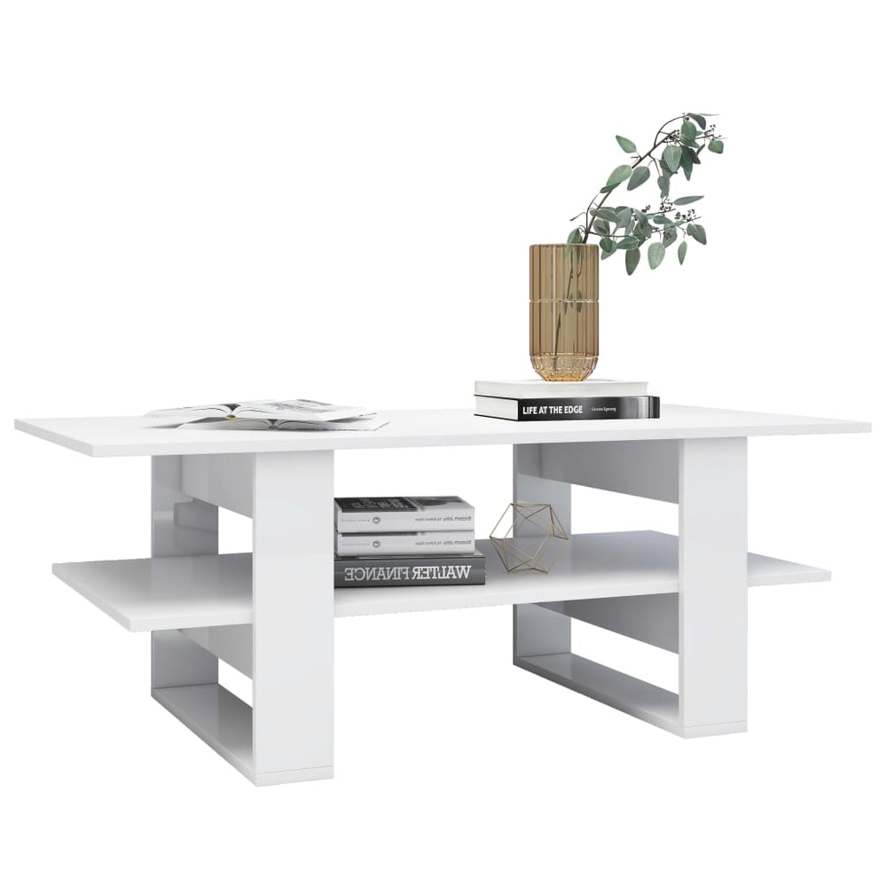 Salontafel 110x55x42 cm bewerkt hout hoogglans wit MeubelReus