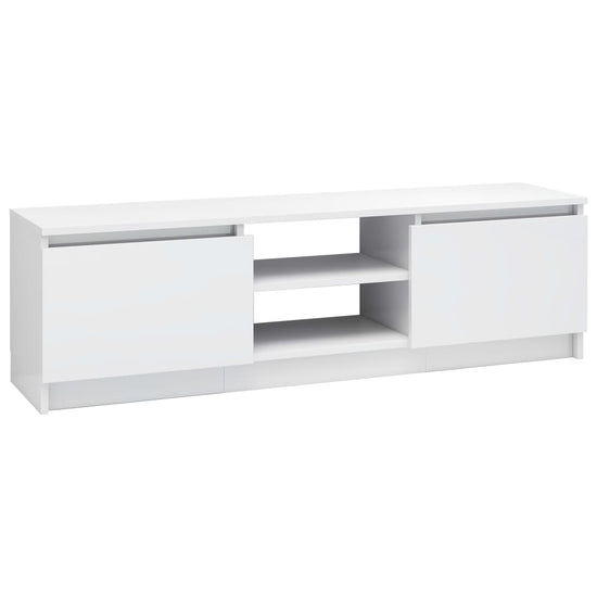 Tv-meubel 120x30x35,5 cm bewerkt hout hoogglans wit MeubelReus