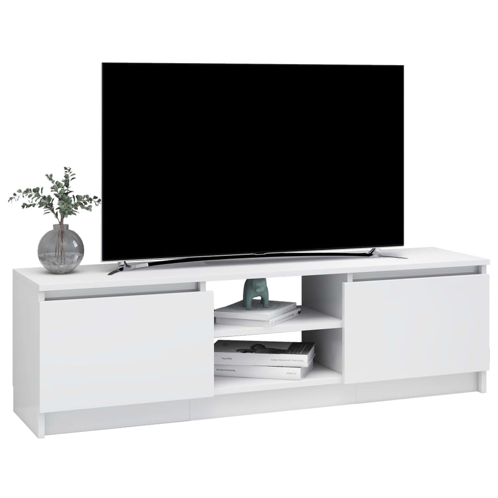 Tv-meubel 120x30x35,5 cm bewerkt hout hoogglans wit MeubelReus