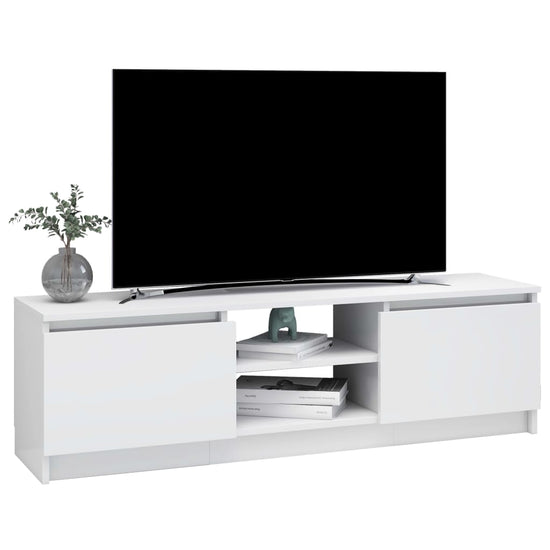 Tv-meubel 120x30x35,5 cm bewerkt hout hoogglans wit MeubelReus