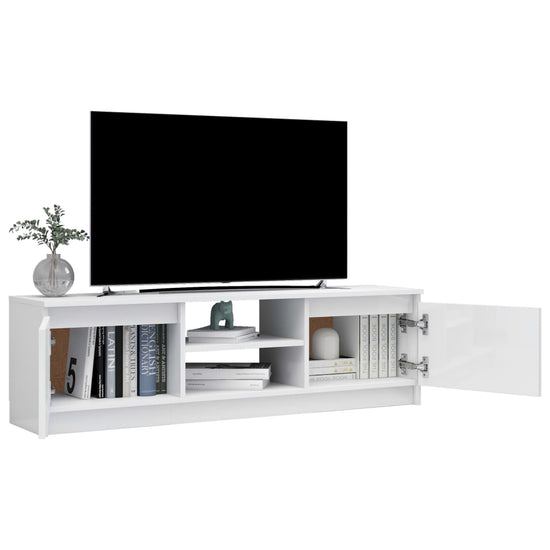 Tv-meubel 120x30x35,5 cm bewerkt hout hoogglans wit MeubelReus