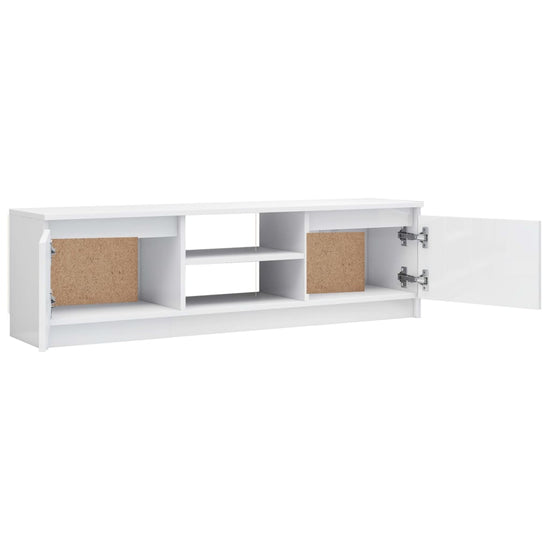 Tv-meubel 120x30x35,5 cm bewerkt hout hoogglans wit MeubelReus