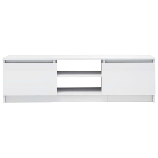 Tv-meubel 120x30x35,5 cm bewerkt hout hoogglans wit MeubelReus