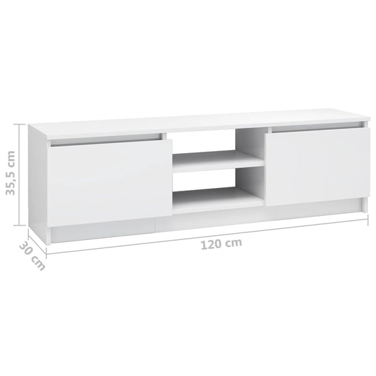 Tv-meubel 120x30x35,5 cm bewerkt hout hoogglans wit MeubelReus