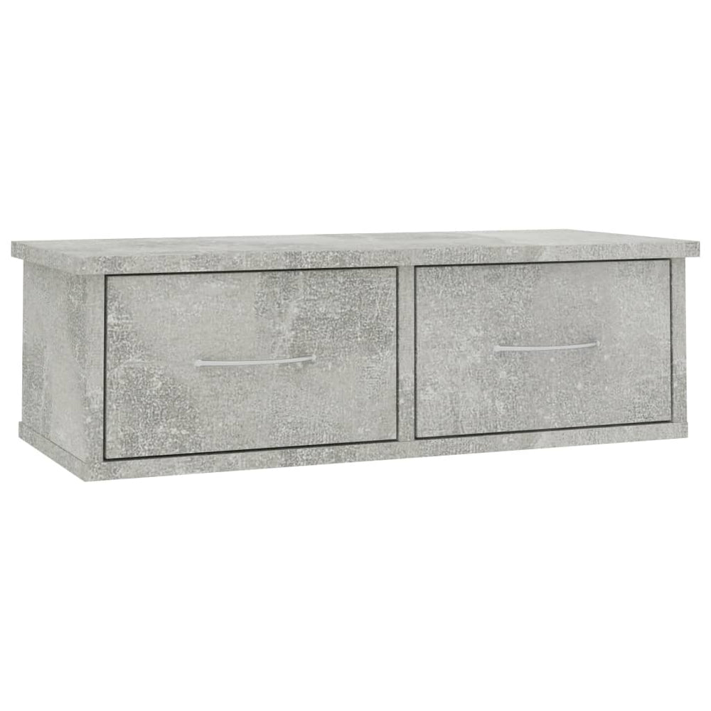 Wandschap met lades 60x26x18,5 cm bewerkt hout betongrijs MeubelReus