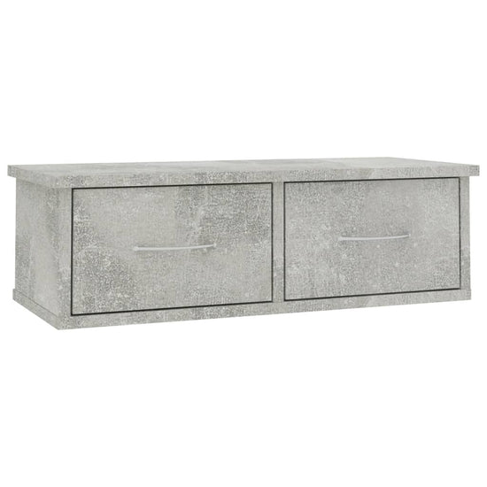 Wandschap met lades 60x26x18,5 cm bewerkt hout betongrijs MeubelReus