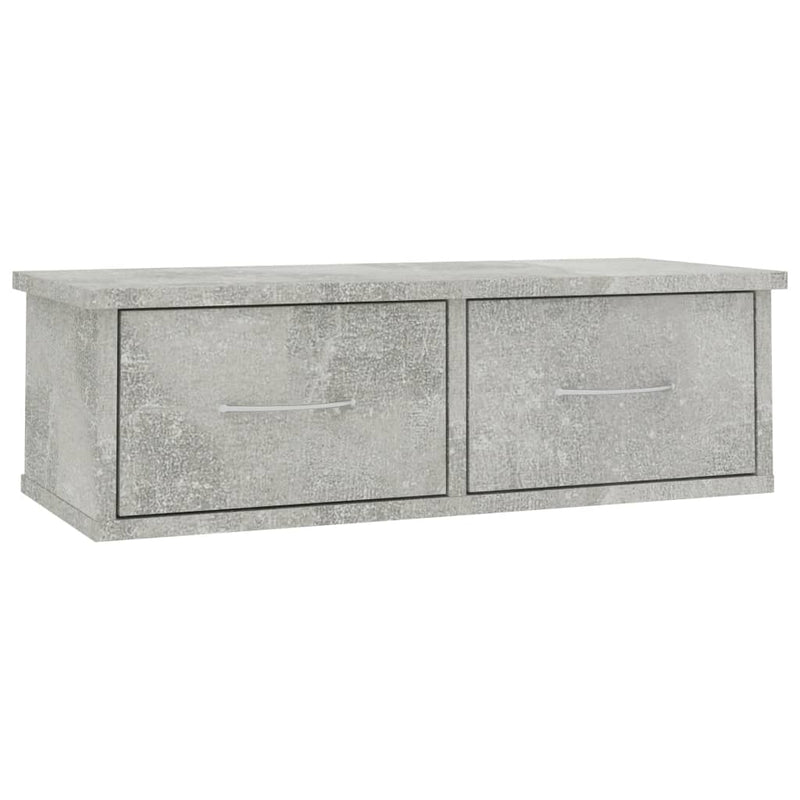 Wandschap met lades 60x26x18,5 cm bewerkt hout betongrijs MeubelReus