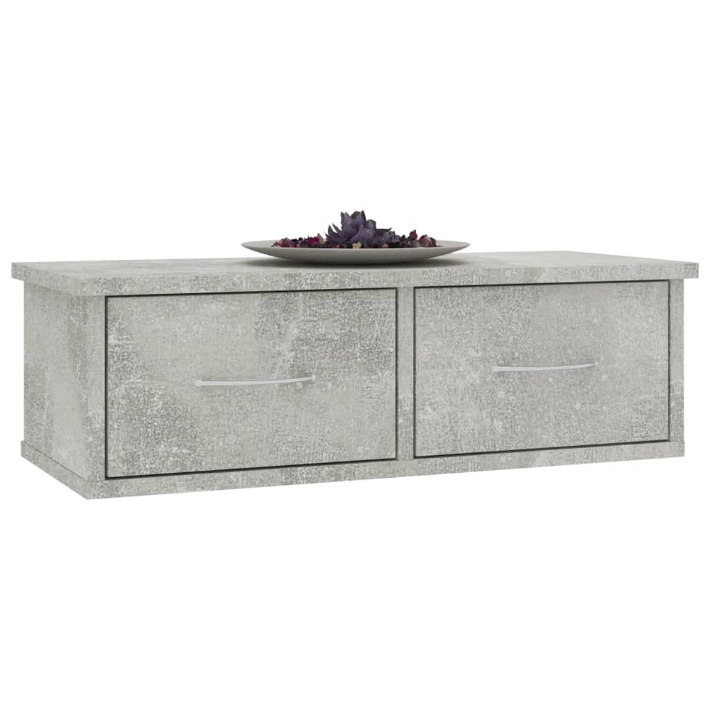Wandschap met lades 60x26x18,5 cm bewerkt hout betongrijs MeubelReus