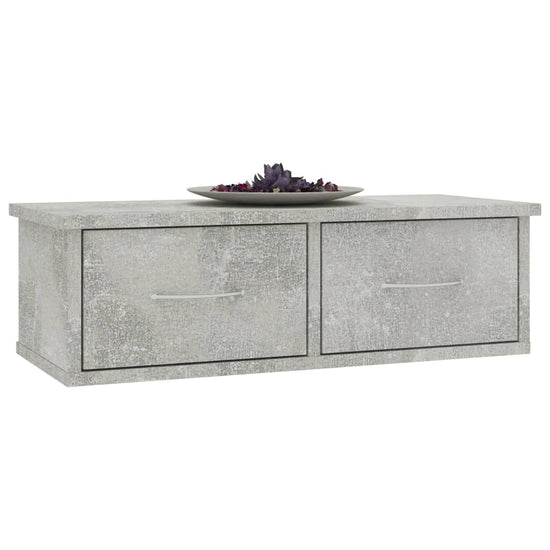 Wandschap met lades 60x26x18,5 cm bewerkt hout betongrijs MeubelReus