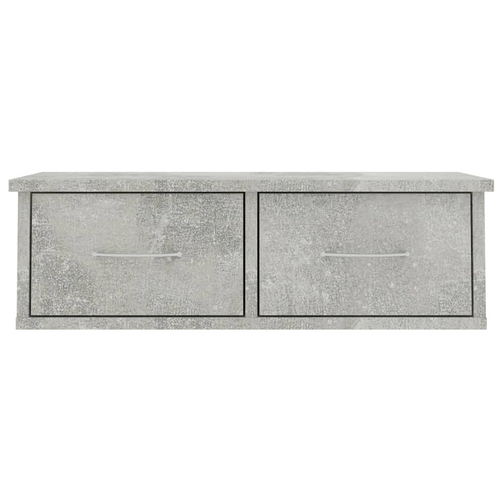 Wandschap met lades 60x26x18,5 cm bewerkt hout betongrijs MeubelReus