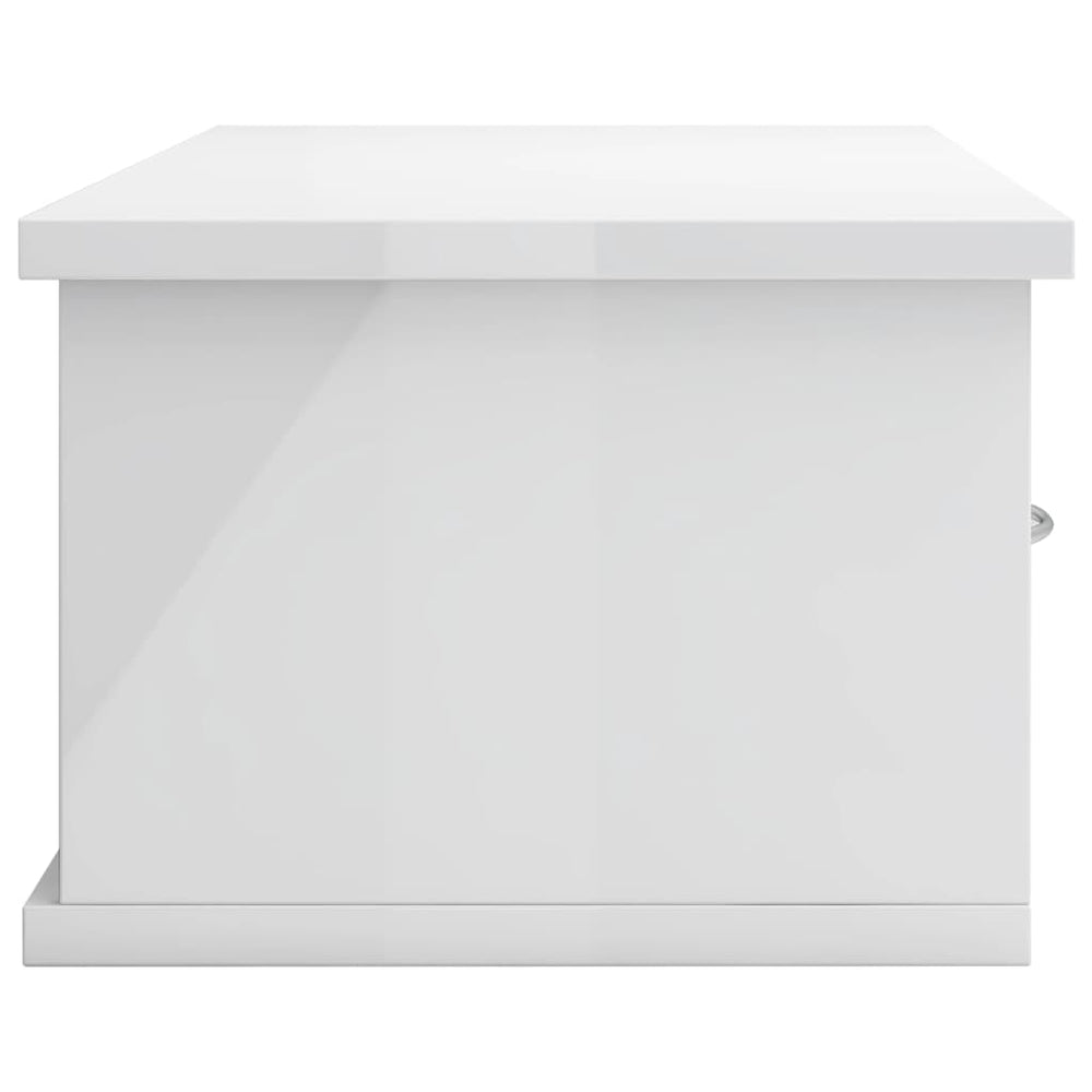 Wandschap met lades 60x26x18,5 cm bewerkt hout hoogglans wit MeubelReus