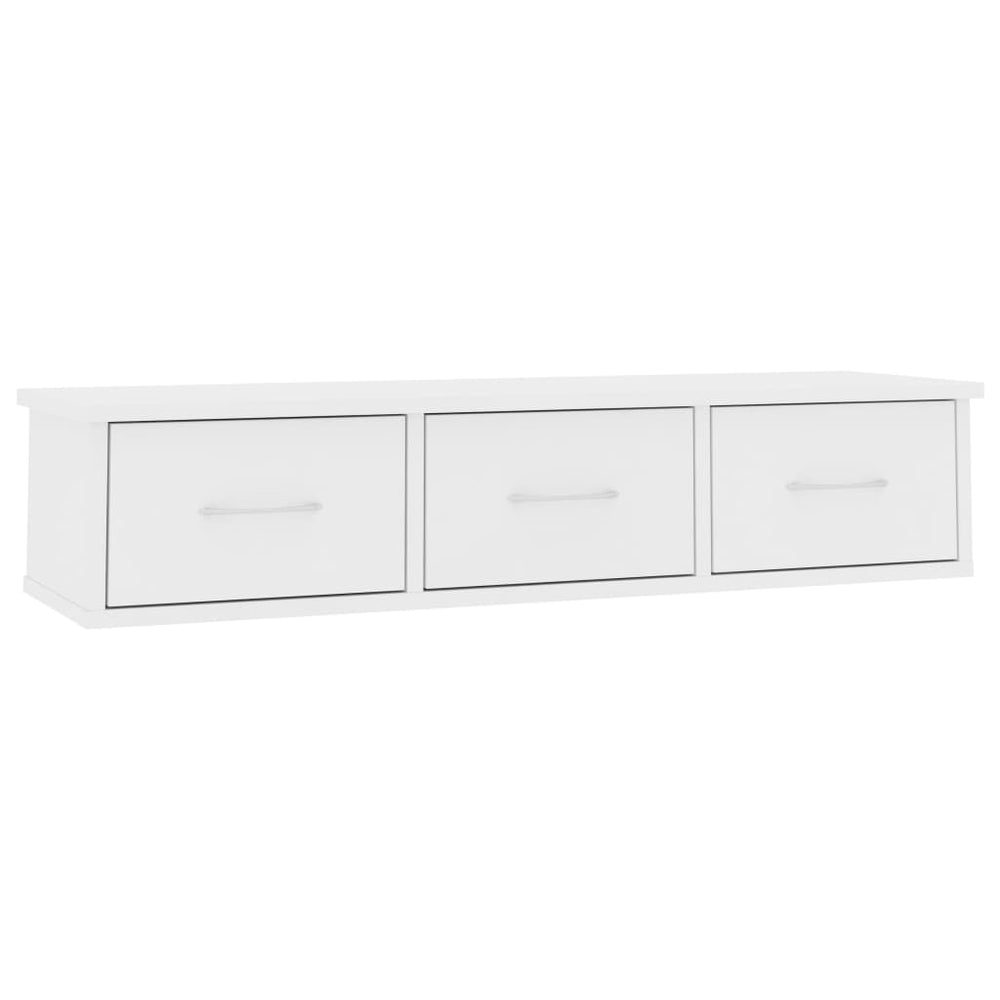Wandschap met lades 88x26x18,5 cm spaanplaat wit MeubelReus