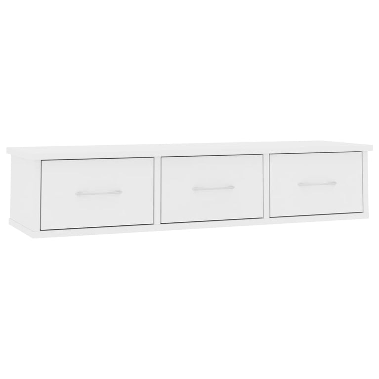 Wandschap met lades 88x26x18,5 cm spaanplaat wit MeubelReus