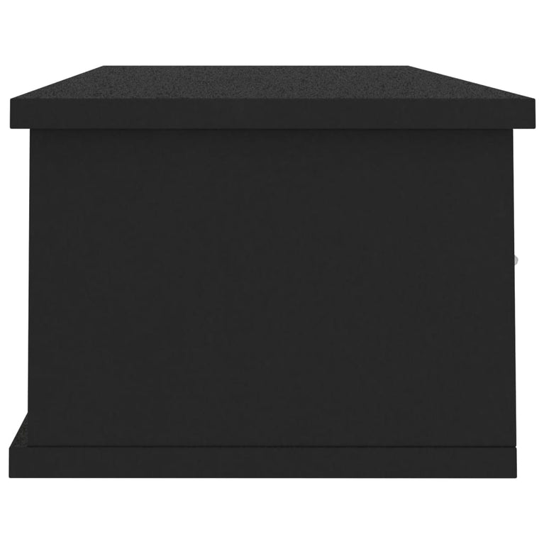 Wandschap met lades 88x26x18,5 cm spaanplaat zwart