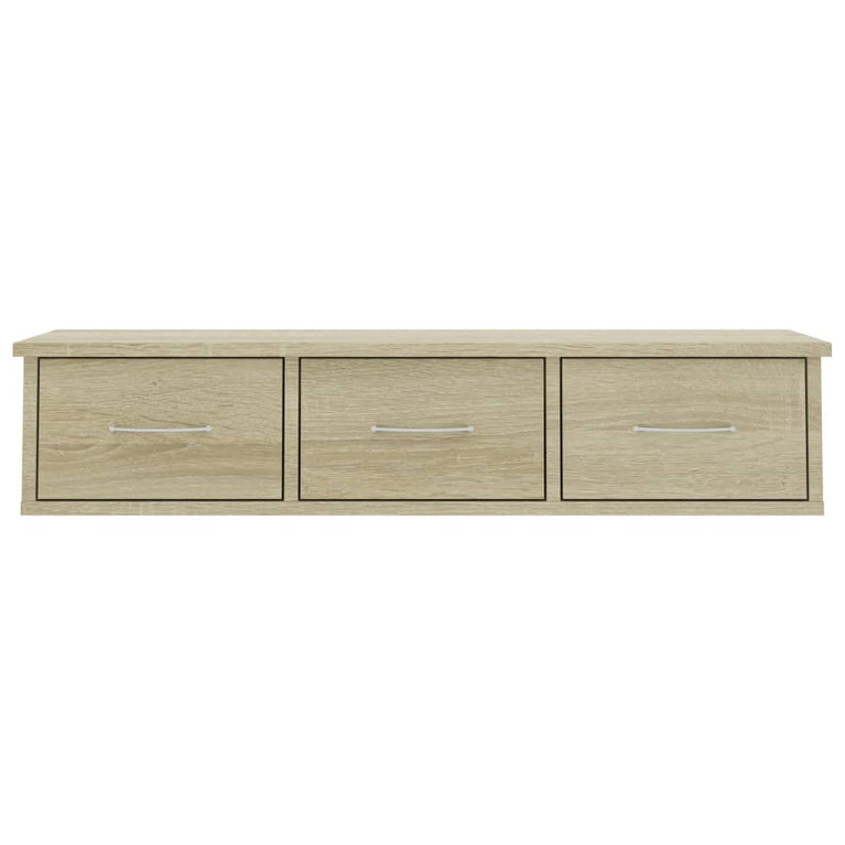 Wandschap met lades 88x26x18,5 cm spaanplaat sonoma eikenkleurig