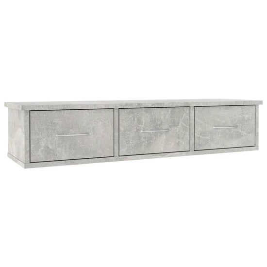 Wandschap met lades 88x26x18,5 cm spaanplaat betongrijs MeubelReus