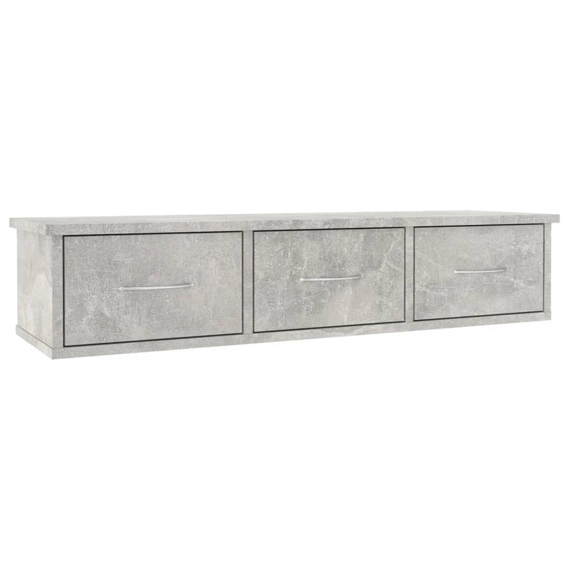 Wandschap met lades 88x26x18,5 cm spaanplaat betongrijs MeubelReus
