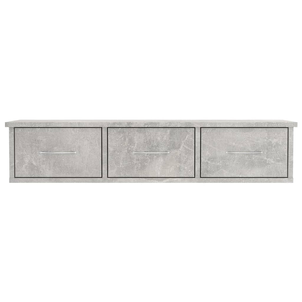 Wandschap met lades 88x26x18,5 cm spaanplaat betongrijs MeubelReus