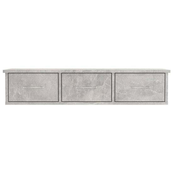 Wandschap met lades 88x26x18,5 cm spaanplaat betongrijs MeubelReus