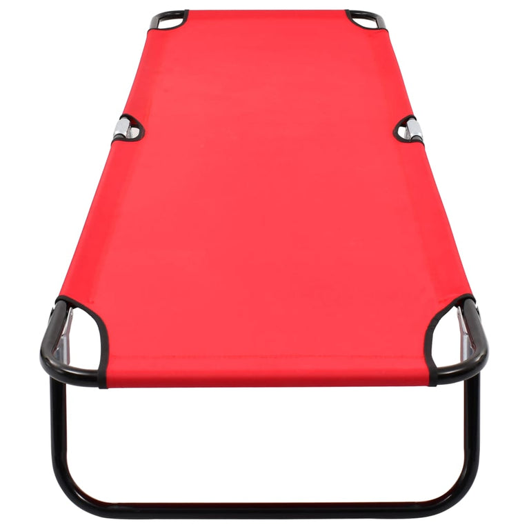 Ligbed inklapbaar staal rood MeubelReus