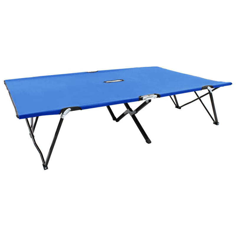 Ligbed 2-persoons inklapbaar staal blauw MeubelReus