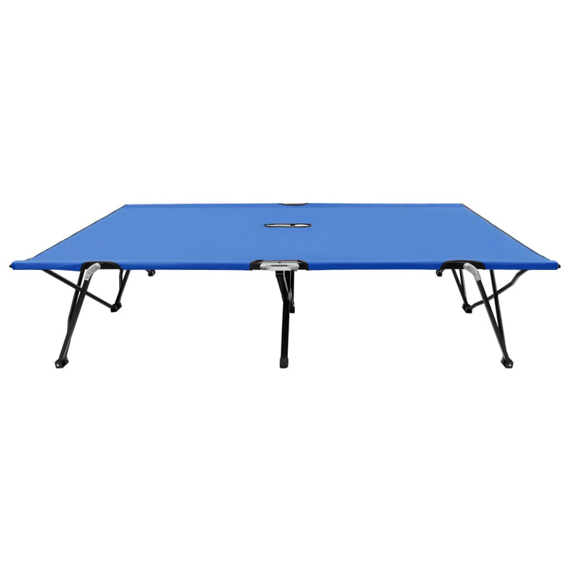 Ligbed 2-persoons inklapbaar staal blauw MeubelReus