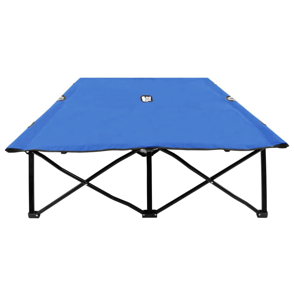 Ligbed 2-persoons inklapbaar staal blauw MeubelReus
