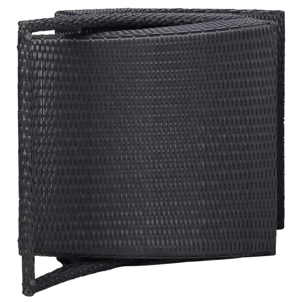 Ligbed met kussen poly rattan zwart MeubelReus