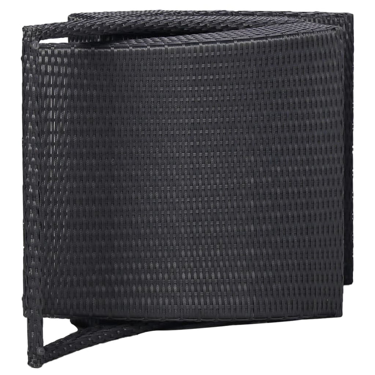 Ligbed met kussen poly rattan zwart MeubelReus