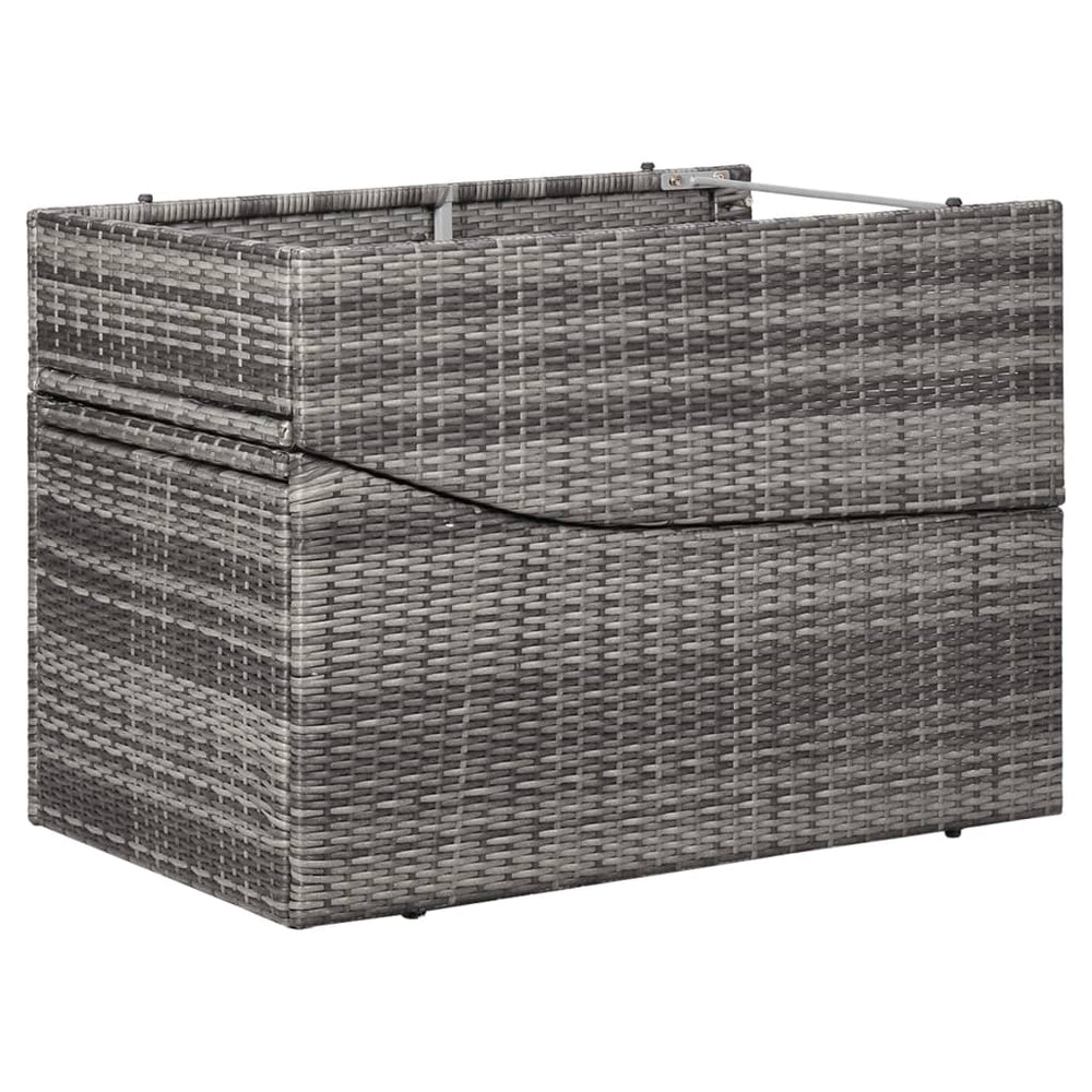 Ligbed met kussen poly rattan grijs MeubelReus
