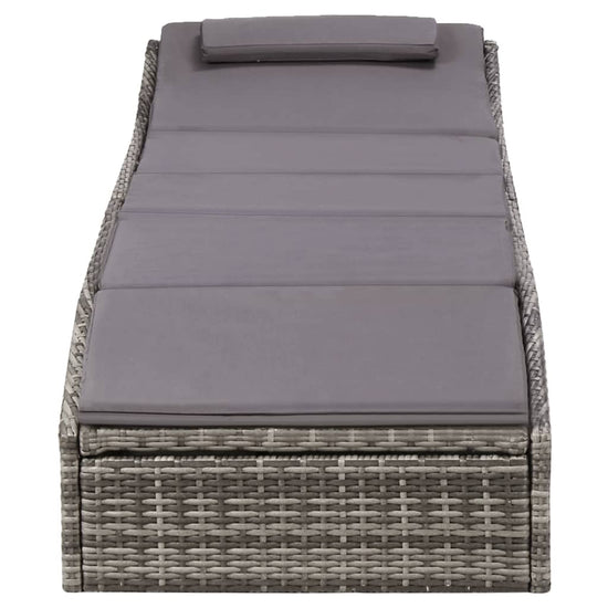 Ligbed met kussen poly rattan grijs MeubelReus