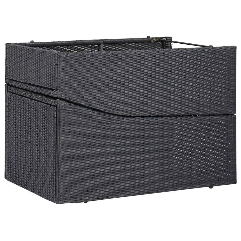 Ligbed met kussen poly rattan zwart MeubelReus