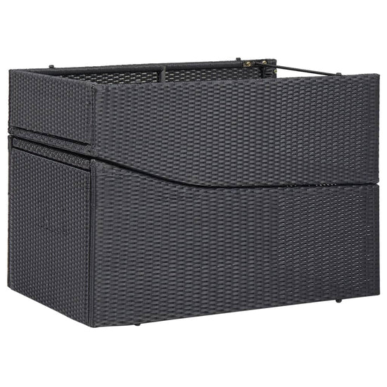 Ligbed met kussen poly rattan zwart MeubelReus