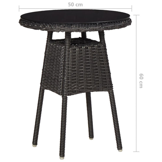 3-delige Bistroset met kussens poly rattan zwart MeubelReus