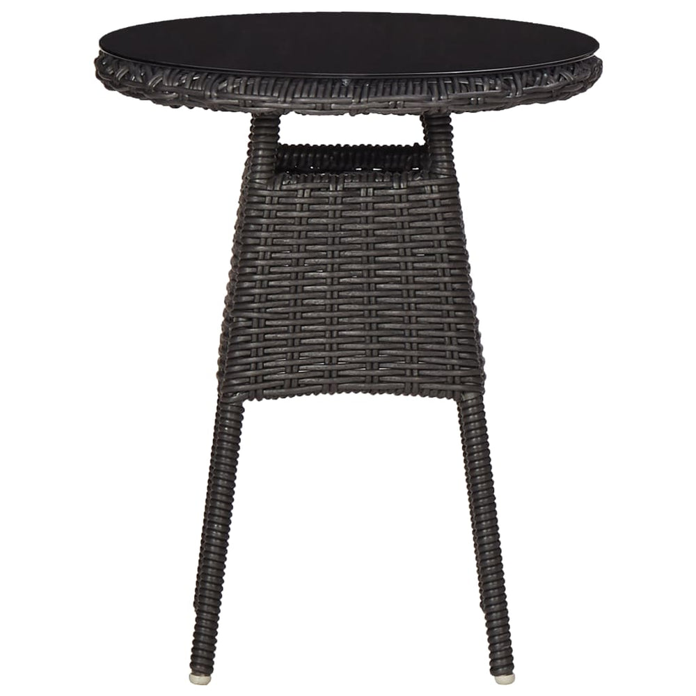 3-delige Bistroset met kussens poly rattan zwart MeubelReus