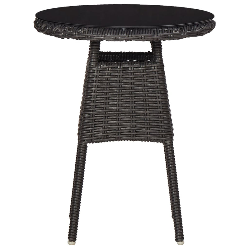 3-delige Bistroset met kussens poly rattan zwart MeubelReus