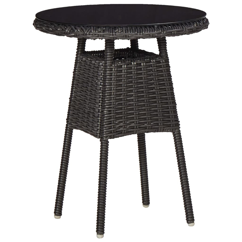 3-delige Bistroset met kussens poly rattan zwart MeubelReus