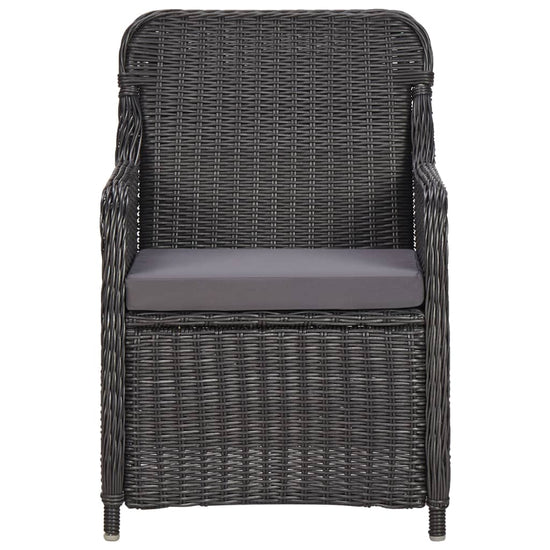 3-delige Bistroset met kussens poly rattan zwart MeubelReus