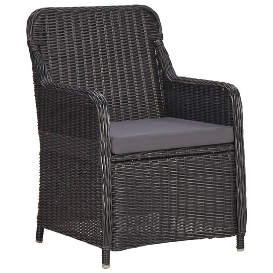 3-delige Bistroset met kussens poly rattan zwart MeubelReus