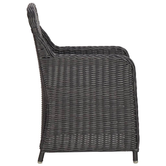 3-delige Bistroset met kussens poly rattan zwart MeubelReus