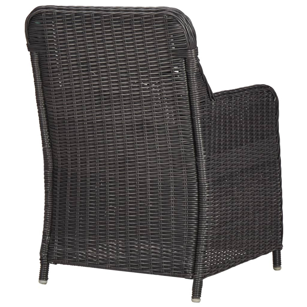 3-delige Bistroset met kussens poly rattan zwart MeubelReus