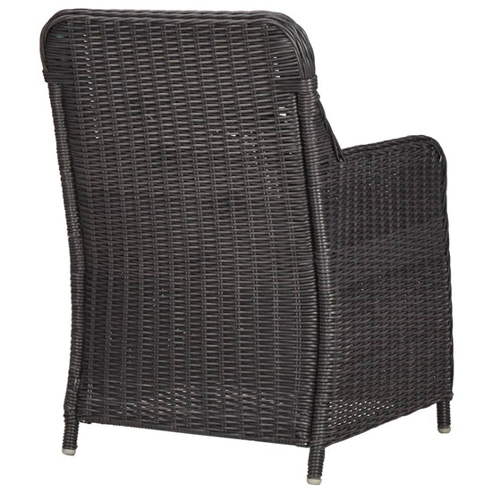 3-delige Bistroset met kussens poly rattan zwart MeubelReus