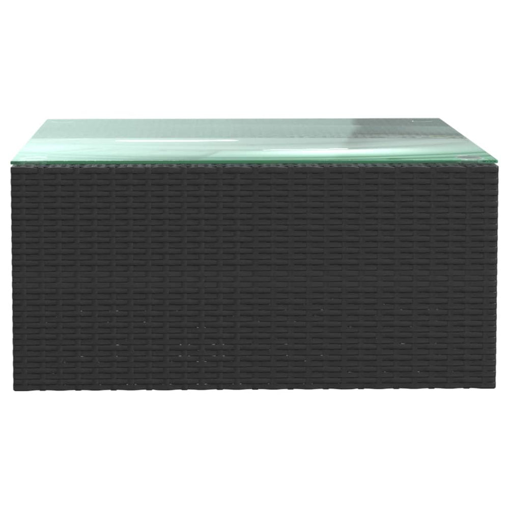 7-delige Loungeset met kussens poly rattan zwart MeubelReus