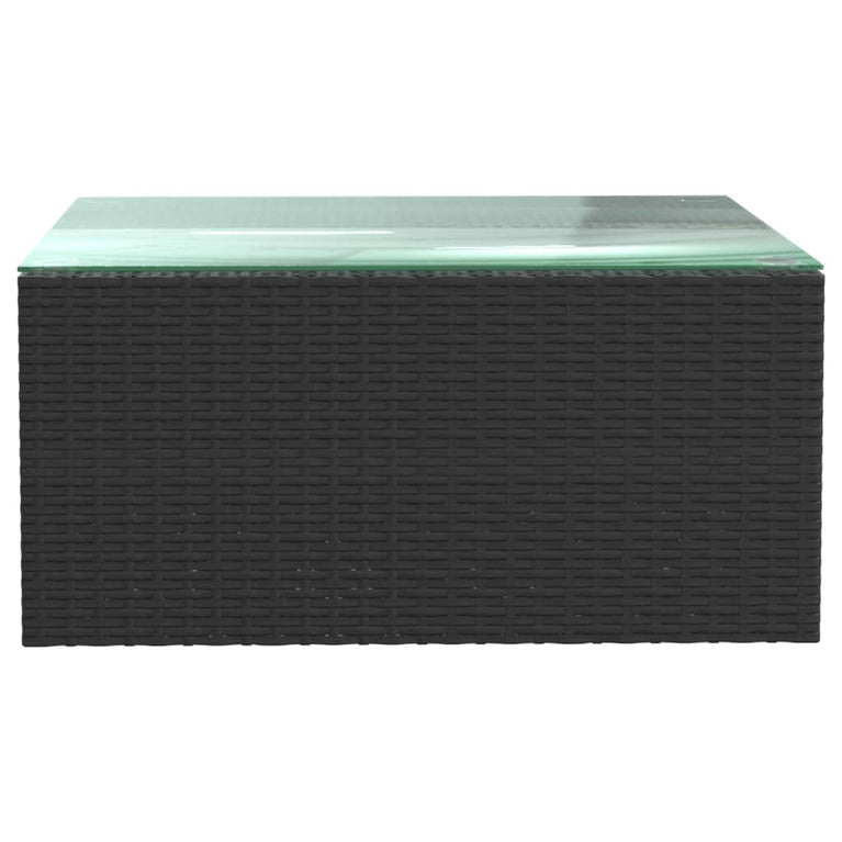 7-delige Loungeset met kussens poly rattan zwart MeubelReus