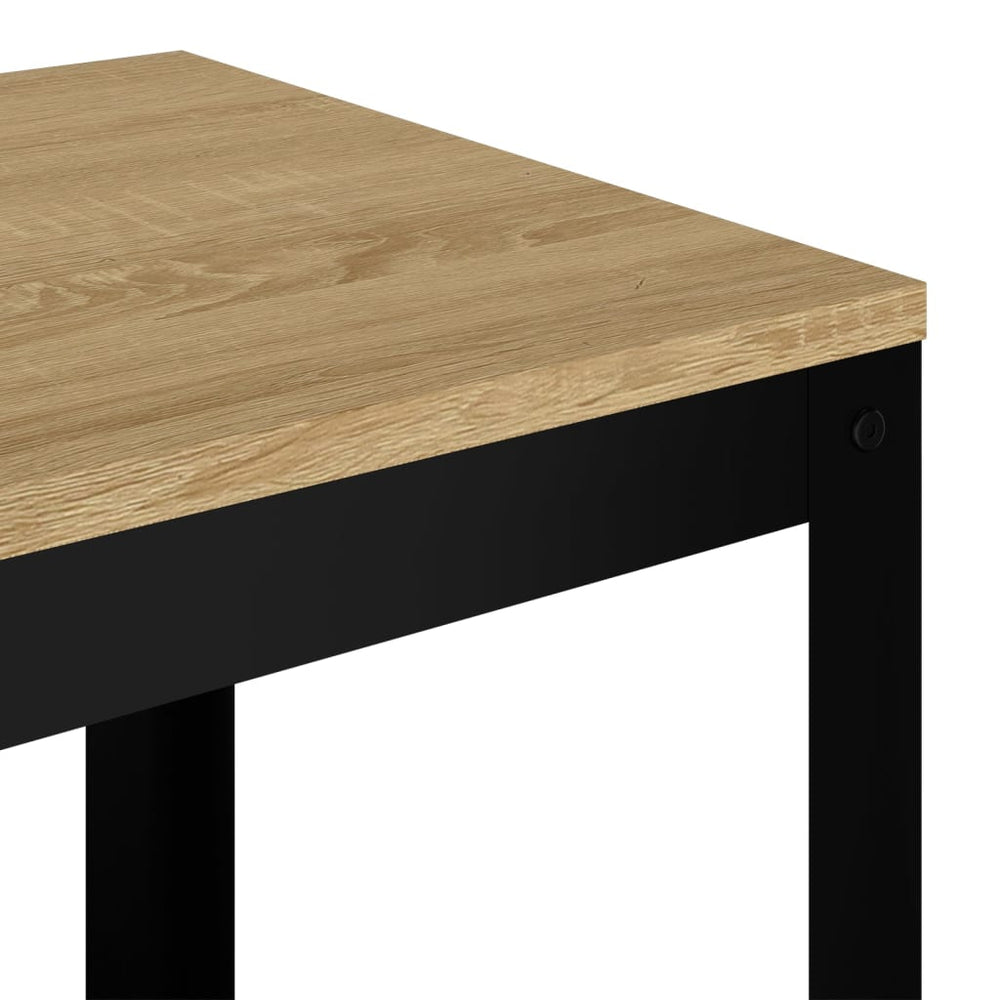 Bijzettafel 40x40x45 cm MDF en ijzer lichtbruin en zwart MeubelReus