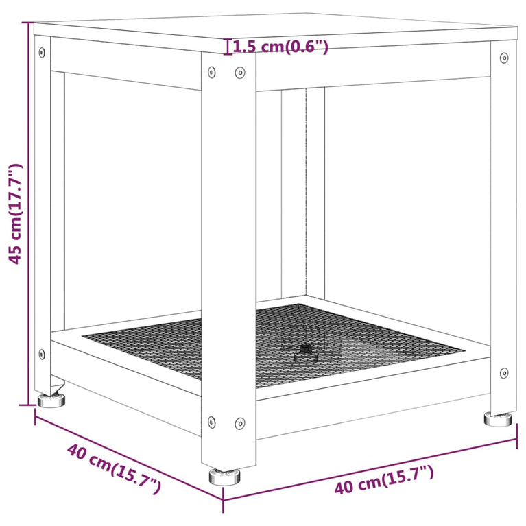 Bijzettafel 40x40x45 cm MDF en ijzer lichtbruin en zwart MeubelReus