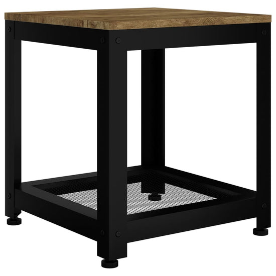 Bijzettafel 40x40x45 cm MDF en ijzer donkerbruin en zwart MeubelReus